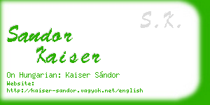 sandor kaiser business card